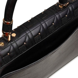 Bolsa Cuadra en piel de Mantarraya Negra