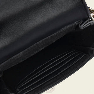 Porta Celular Cuadra de Piel de Mantarraya Negro