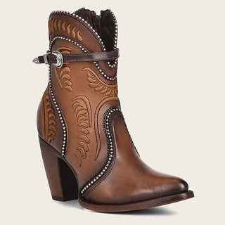 botin cuadra de piel