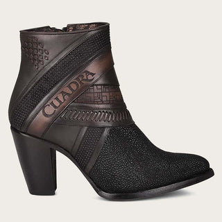 botin cuadra para mujer cu618 mantarraya negro