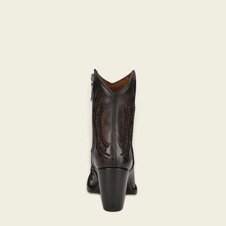 botin cuadra de piel