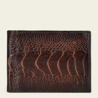 billetera de piel de avestruz