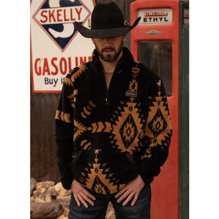 Chamarra Hooey Aztec Fleece Pullover Negra