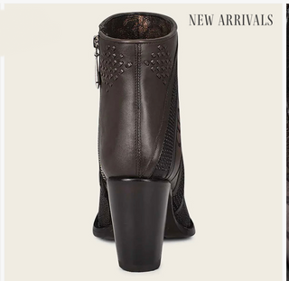 CUADRA HAND- PAINTED EXOTIC BLACK STINGRAY LEATHER BOOTIE