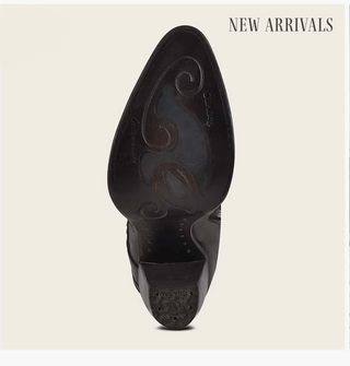 CUADRA HAND- PAINTED EXOTIC BLACK STINGRAY LEATHER BOOTIE